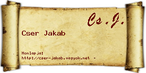 Cser Jakab névjegykártya